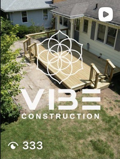 VIBE Construction Instagram post — aerial deck build