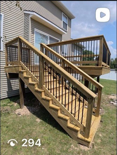 VIBE Construction Instagram post — deck stair build