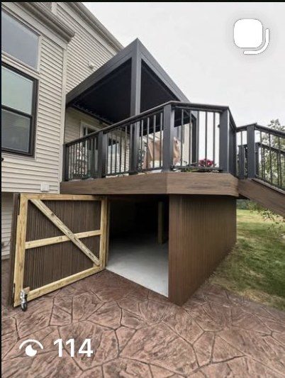 VIBE Construction Instagram post — deck build in progress